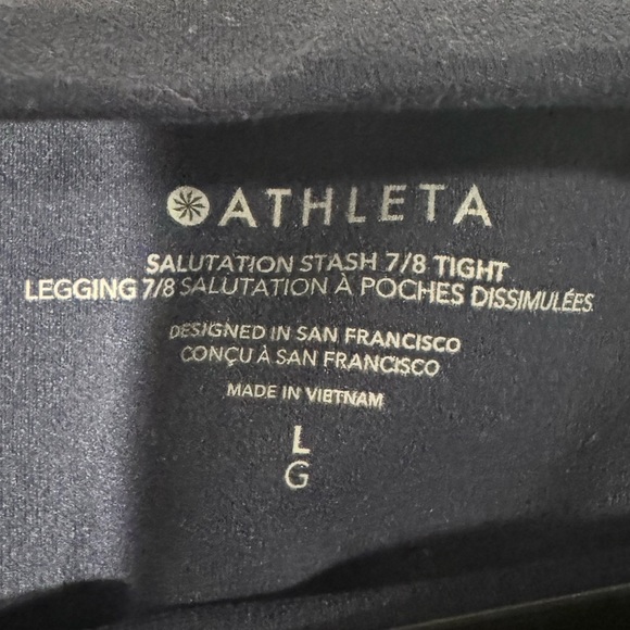 Athleta Navy 7/8 legging size Large - Picture 3 of 4